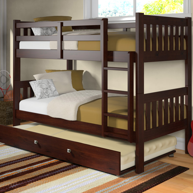 Harriet Bee Clearman Twin Over Twin Solid Wood Standard Bunk Bed with